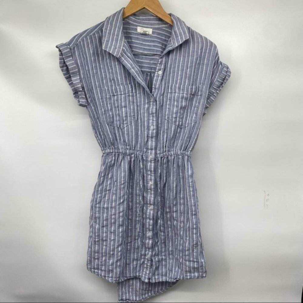 Japna Blue White Striped Midi Dress M